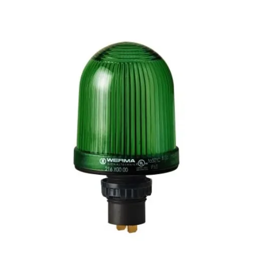 Werma 216 Series Green Continuous lighting Beacon, 48 V, Built-in Mounting, Filament Bulb - 216.200.00 product image