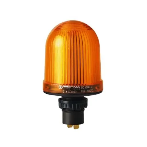 Werma 216 Series Yellow Continuous lighting Beacon, 48 V, Built-in Mounting, Filament Bulb - 216.300.00 product image