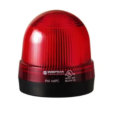 Werma 221 Series Red Continuous lighting Beacon, 24 V, Base Mount, LED Bulb, IP65 - 221.100.75 product image