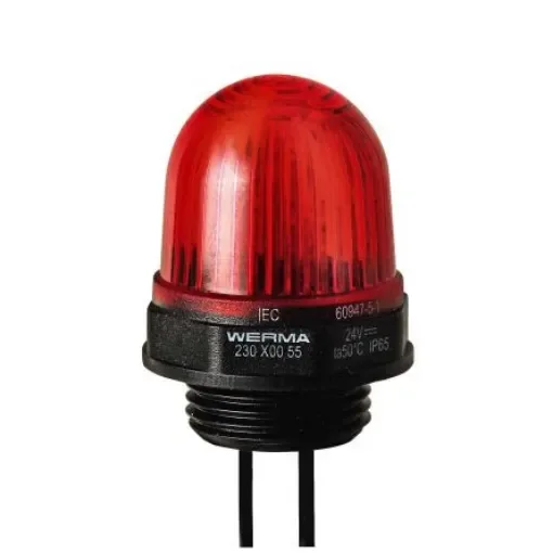 Werma 230 Series Red Continuous lighting Beacon, 115 V, Built-in Mounting, LED Bulb - 230.100.67 product image