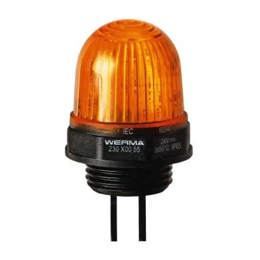 Werma 230 Series Yellow Continuous lighting Beacon, 115 V, Built-in Mounting, LED Bulb - 230.300.67 product image