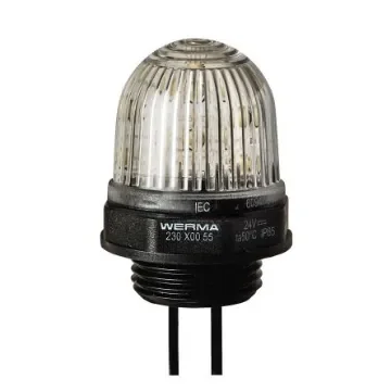 Werma 230 Series Clear Continuous lighting Beacon, 24 V, Built-in Mounting, LED Bulb - 230.400.55 product image