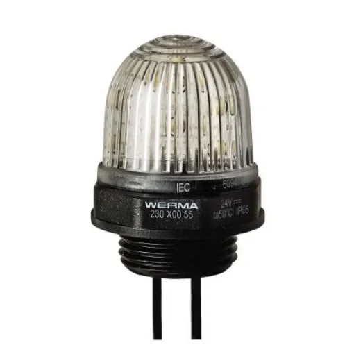 Werma 230 Series Clear Continuous lighting Beacon, 24 V, Built-in Mounting, LED Bulb - 230.400.55 product image