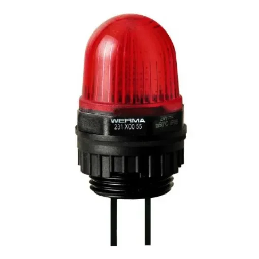 Werma 231 Series Red Continuous lighting Beacon, 12 V, Built-in Mounting, LED Bulb - 231.100.54 product image