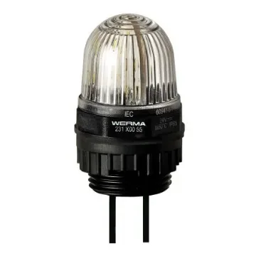 Werma 231 Series Clear Continuous lighting Beacon, 12 V, Built-in Mounting, LED Bulb - 231.400.54 product image