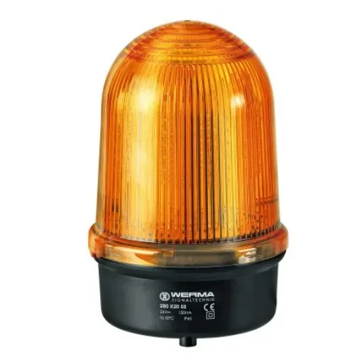 Werma 280 Series Yellow EVS Beacon, 24 V, Base Mount, LED Bulb - 280.360.55 product image