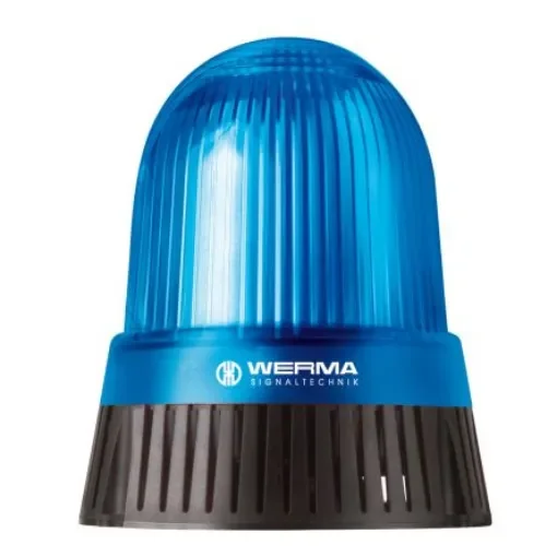 Werma 430 Series Blue Sounder Beacon, 24 V, IP65, Base Mount, 114dB at 1 Metre - 430.500.75 product image