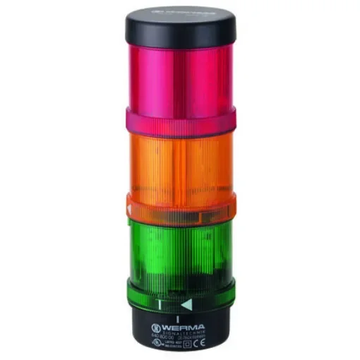 Werma KS71 Series Green, Red, Yellow Signal Tower, 3 Lights, 115 V, Base Mount/ Wall Mount - 649.240.01 product image