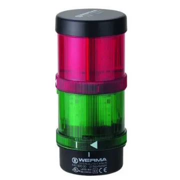 Werma KS71 Series Green, Red Signal Tower, 2 Lights, 115 V, Base Mount, Wall Mount - 649.240.03 product image