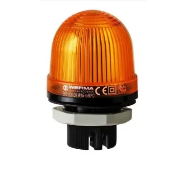 Werma 802 Series Yellow Flashing Beacon, 115 V, Built-in Mounting, Xenon Bulb - 802.300.67 product image