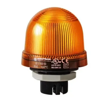 Werma 816 Series Yellow Flashing Beacon, 24 V, Built-in Mounting, LED Bulb - 816.310.55 product image
