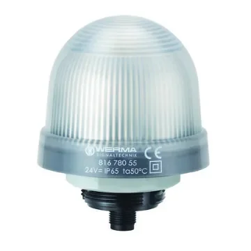 Werma 816 Series Blue, Green, Red, White, Yellow Continuous lighting Beacon, 24 V, Built-in Mounting, LED Bulb, IP65 - 816.780.55 product image