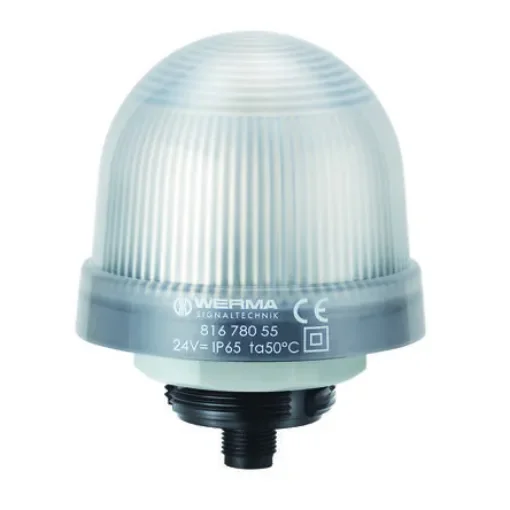 Werma 816 Series Blue, Green, Red, White, Yellow Continuous lighting Beacon, 24 V, Built-in Mounting, LED Bulb, IP65 - 816.780.55 product image