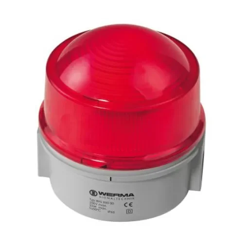 Werma 897 Series Red Flashing Beacon, 230 V, Base Mount/ Wall Mount, Xenon Bulb - 897.100.68 product image