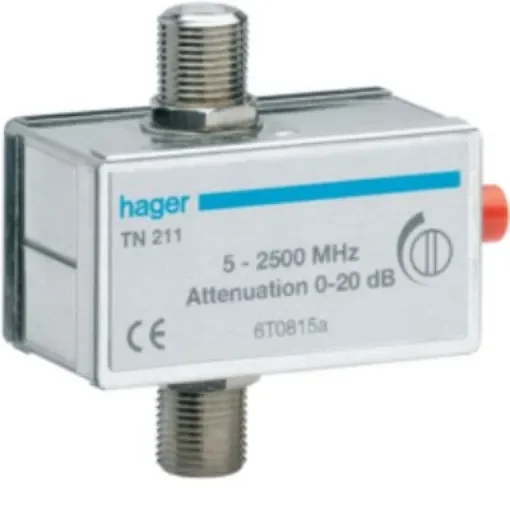 Hager RF Attenuator Straight Coaxial 20dB, Operating Frequency 2400MHz - TN211 product image