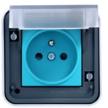 Hager Witty Grey 1 Gang Plug Socket, 2P+T Poles, 16A, French 2P, Indoor Use - XEV080 product image