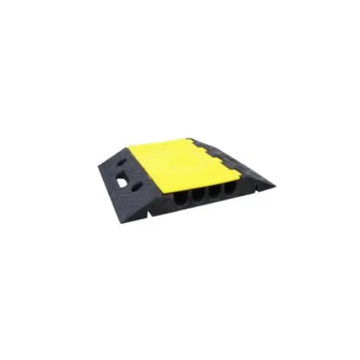RS PRO 500mm Black/Yellow Cable Cover in Rubber, 35mm Inside dia. - 2522792 product image