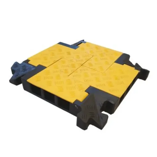 RS PRO 500mm Black/Yellow Cable Cover in Rubber, 58 x 52mm Inside dia. - 2522832 product image