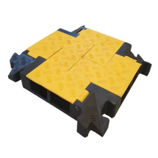 RS PRO 250mm Black/Yellow Cable Cover in Rubber, 38 x 35mm Inside dia. - 2522834 product image