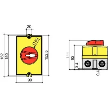 Socomec 3P Pole Wall Mount Switch Disconnector - 40A Maximum Current, IP65 - 22153404 product image