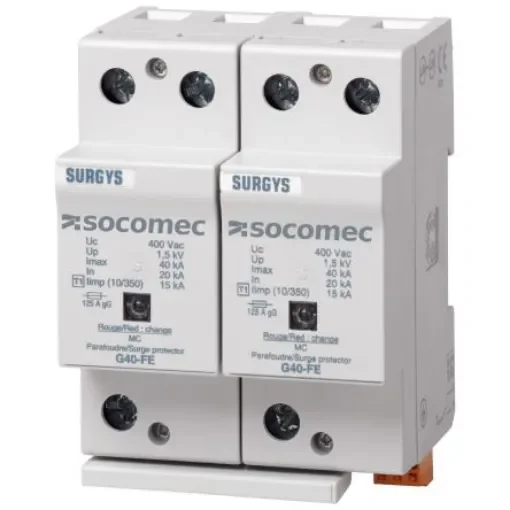 Socomec 1, 3 Phase Surge Arrester, 75kA, 1.5kV, DIN Rail Mount - 49810432 product image