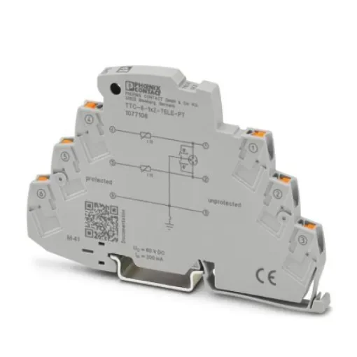 Phoenix Contact 1 Phase Surge Protector, 10kA, DIN Rail Mount - 1077106 product image