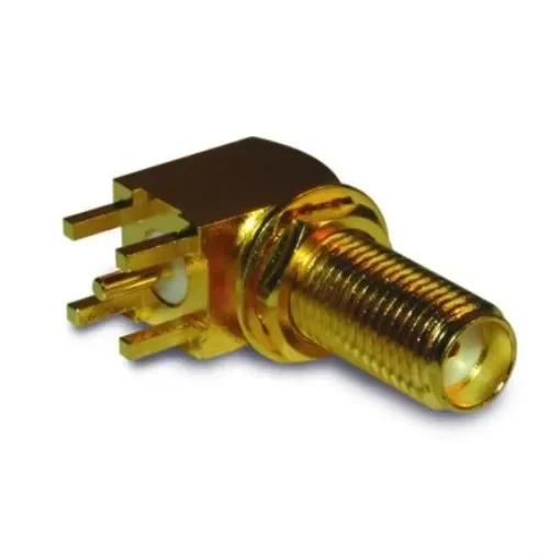 Amphenol RF, Jack Bulkhead SMA Connector, Solder Termination, Right Angle Body - 132203-12 product image