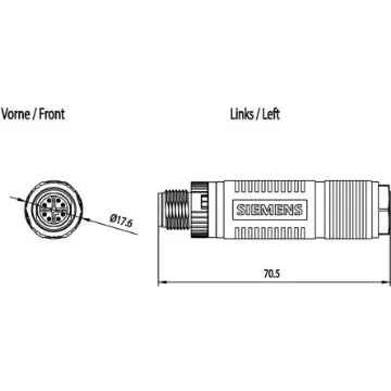Siemens Plug Ethernet Connector, Cable Mount, Cat6a Straight 4 x 2 Port 8 -Way - 6GK19010DB506AA0 product image