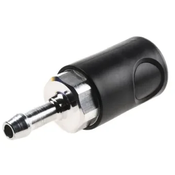 Staubli – Fluid Connectors Safety Quick Connect Coupling, 8mm Hose Barb - ERS 06.1808 product image