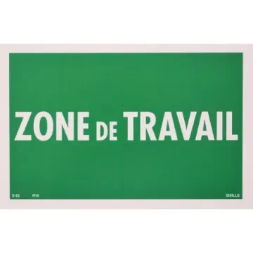 Penta Plastic Green Safe Conditions Sign, Zone de Travail, French - S82 R10 product image