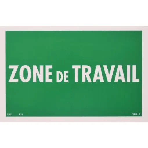Penta Plastic Green Safe Conditions Sign, Zone de Travail, French - S82 R10 product image