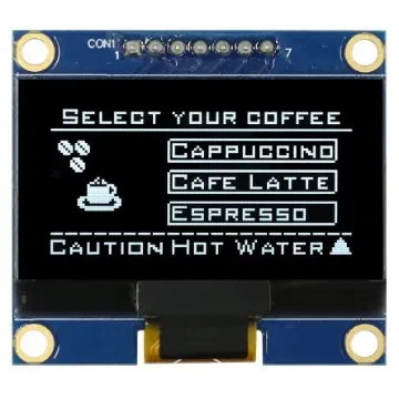Midas 1.54in White Passive matrix OLED Display 128 x 64pixels COB SPI Interface - MDOB128064BV-WS product image