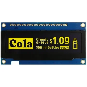 Midas 3.12in Yellow Passive matrix OLED Display 256 x 64pixels COB Parallel, SPI Interface - MDOB256064B1V-YM product image