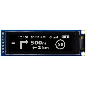 Midas 2.08in White Passive matrix OLED Display 256 x 64pixels COB SPI Interface - MDOB256064D1Y-WS product image