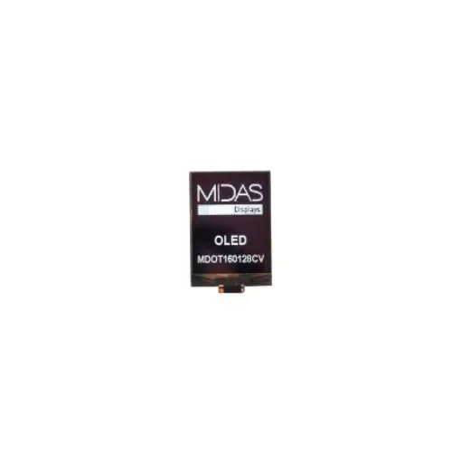 Midas 1.92in White Passive matrix OLED Display 160 x 128pixels COT I2C, Parallel, SPI Interface - MDOT160128CV-WM product image