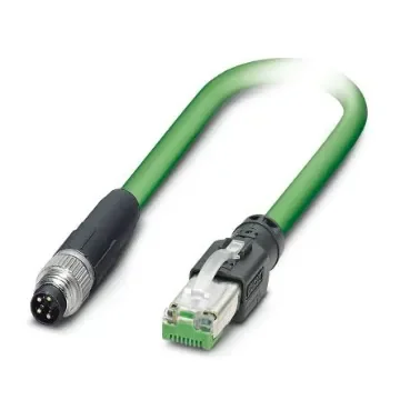 Phoenix Contact, 5m Cat5, Green M8 to Male RJ45 Male Shielded, Terminated - 1407354 product image