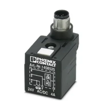 Phoenix Contact, Male Solenoid Valve Connector,  with Indicator Light, 24 V ac Voltage - 1458525 product image