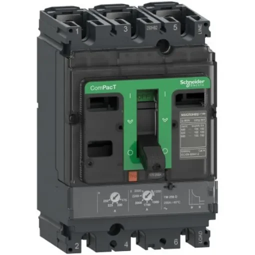 Schneider Electric, ComPacT NSX MCCB 3P 200A, Fixed Mount - C25N3TM200 product image