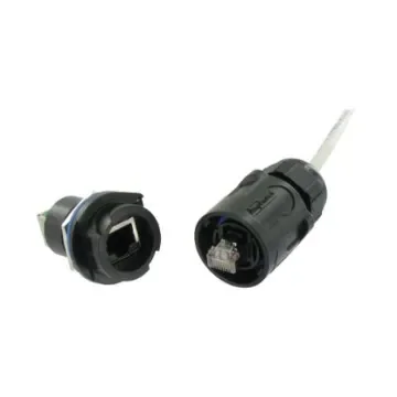 Amphenol Socapex Male Ethernet Connector, Jam Nut, Cat6 1 Port 1 -Way - RJFRB73U product image