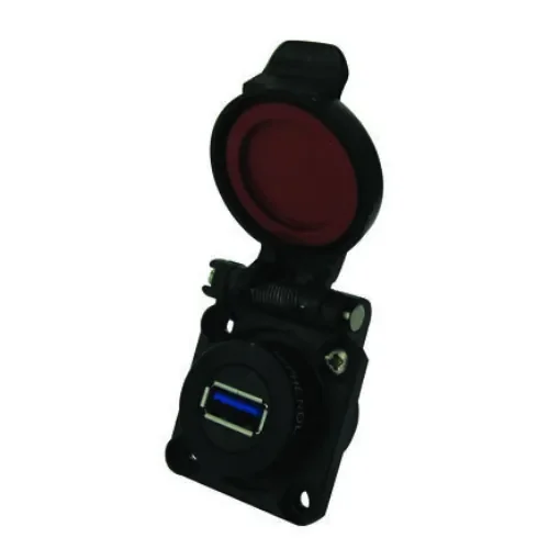 Amphenol Socapex Straight, Flange Mount, Socket Type A 3.0 IP67 USB Connector - USB3F2ZNSCC product image