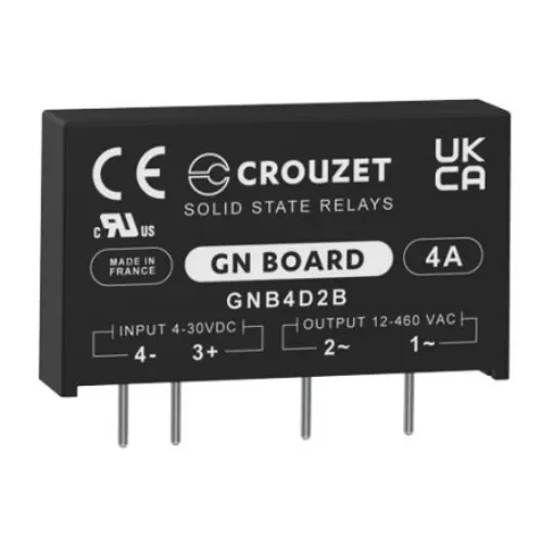 Crouzet GND Board Series Solid State Relay, 4 A rms Load, PCB Mount, 460 V rms Load - GNB4D2B product image
