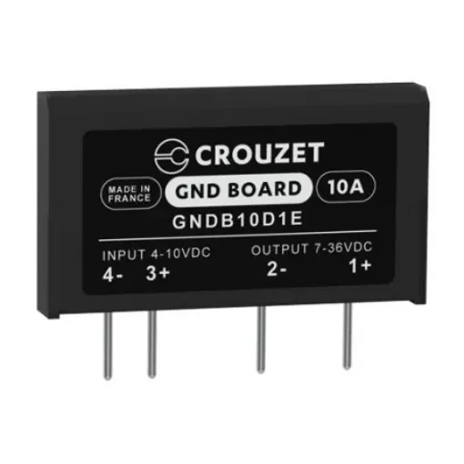 Crouzet GND Board Series Solid State Relay, 10 A rms Load, PCB Mount, 36 Vrms Load - GNDB10D1E product image