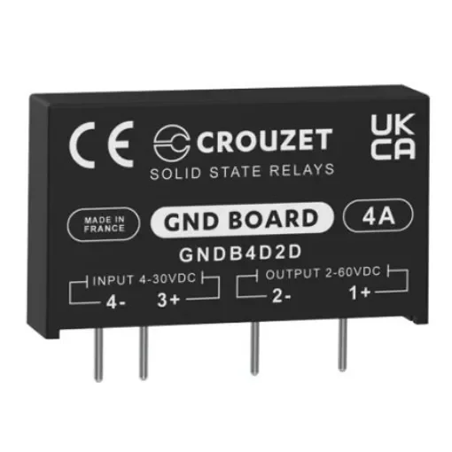 Crouzet GND Board Series Solid State Relay, 4 A rms Load, PCB Mount, 60 V rms Load - GNDB4D2D product image