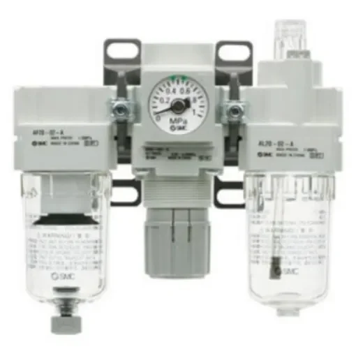 SMC G 1/8 Filter Regulator Lubricator, Auto Drain, 5µm Filtration Size - AC20-F02E-B product image