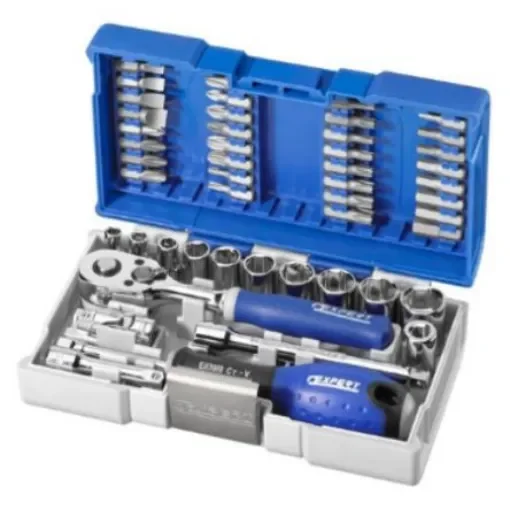 Expert by Facom 48-Piece Metric 1/4 in Standard Socket/Bit Set with Ratchet, 6 point; Hex Bit; Phillips Bit; Pozidriv - E030729 product image