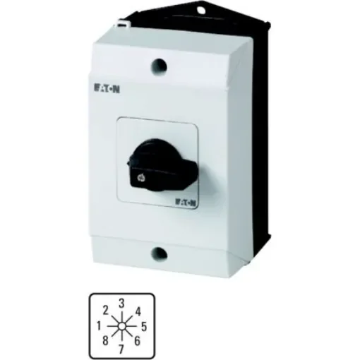 Eaton, 1P 8 Position 45° Rotary Cam Switch, 690V ac, 20A, Toggle Actuator - 222716 T0-4-8235/I1 product image