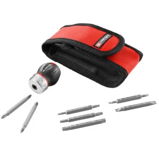 Facom 1/4 in Hexagon Slotted; Phillips; Pozidriv; Torx Ratchet Screwdriver Chrome Chrome Vanadium Steel - ATCL.S14PB product image