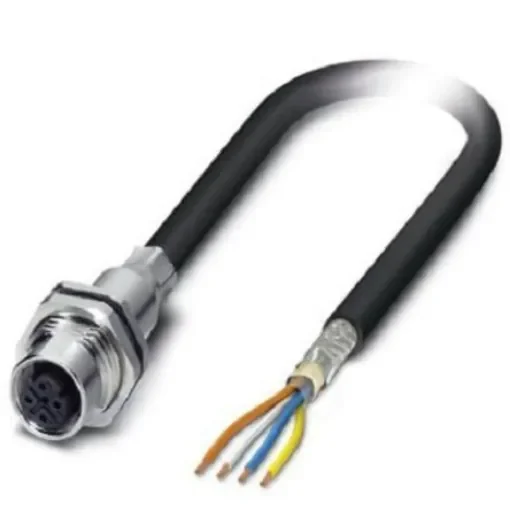 Phoenix Contact, 5m Cat5, Black M12 to Female Unterminated, Shielded Shielded, Terminated - 1402764 product image