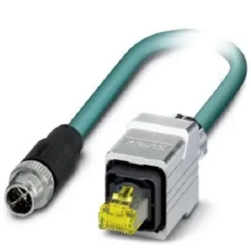 Phoenix Contact, 5m Cat6a, Blue M12 to Male RJ45 Male, Shielded Shielded, Terminated - 1407477 product image