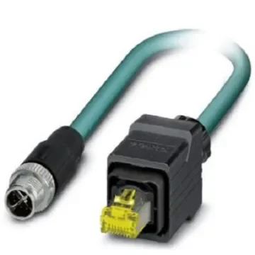 Phoenix Contact, 5m Cat6a, Blue M12 to Male RJ45 Male, Shielded Shielded, Terminated - 1407480 product image